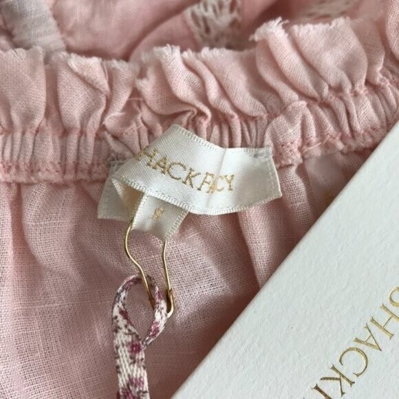 LoveShackFancy Cody Cinched Waist Linen Midi Dress - Picture 13 of 13